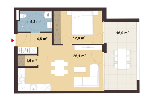 Lichtdurchflutete 2-Zimmer-Terrassenwohnung I Whg C07