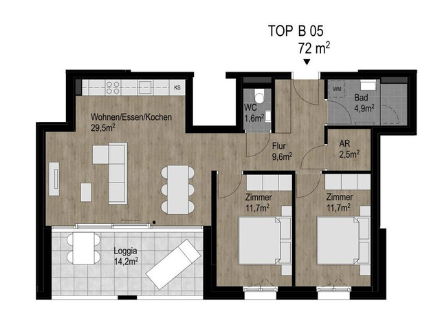 Tolle, neuwertige 3-Zimmer-Wohnung im Zentrum von Lustenau