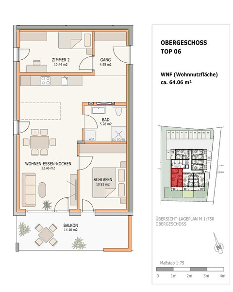 3-Zimmer Obergeschosswohnung in Fußach – Großer Balkon | 64,06 m² | mit Wohnbauförderung | Top 6
