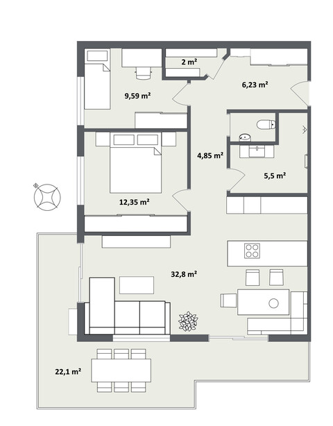 Neuwertige 3-Zimmer-Terrassenwohnung mit Panoramablick