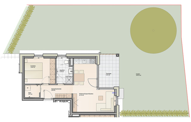 Herrlicher Garten inklusive: 2-Zimmer Gartenwohnung (Top C03)