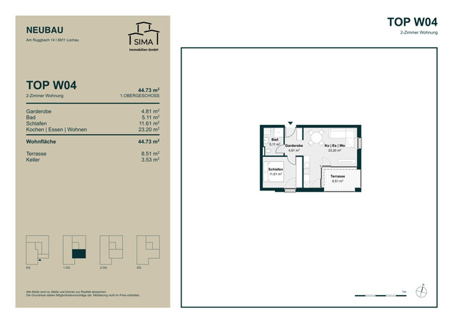 Neubau: Exklusives Wohnen am Bodensee – 2-Zimmer Wohnung mit Terrasse Top 4 - Wohnbauföderung möglich