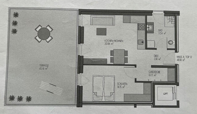 Lustenau: Schöne 2-Zimmer-Dachgeschosswohnung mit großer Terrasse