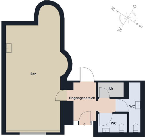 Ihr neuer Standort im Herzen der Stadt – stilvolle Barfläche mit Flair