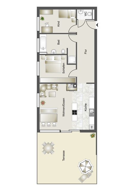 Herrliche 3-Zimmer-Dachwohnung