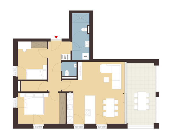 3-Zimmer-Terrassenwohnung in Stadtnähe | B08