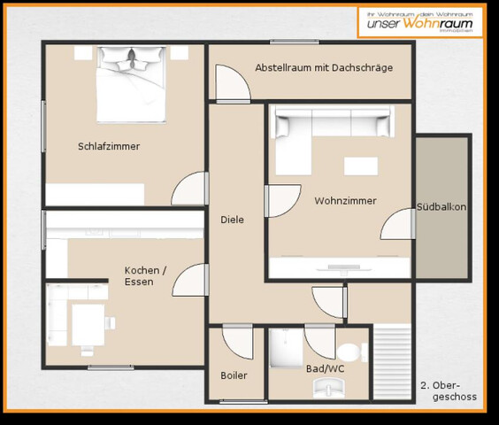 2,5-Zimmer-Wohnung in ruhiger Lage mit Garten