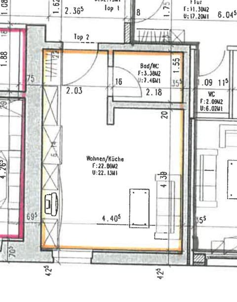 Zentral gelegene 1-Zimmerwohnung in Schwarzach, Tobelstraße zu verkaufen (vermietet bis 30.06.2027)