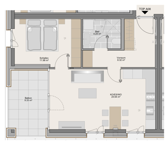 Erstbezug Top A08 | 2-ZImmerwohnung - Altenstadt