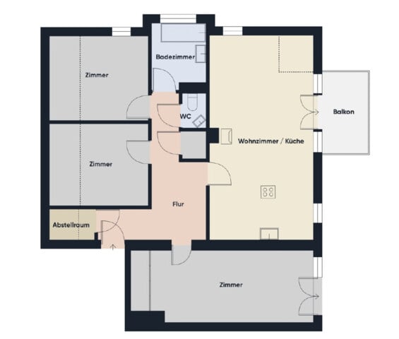 Schöne 4 Zimmer DG Wohnung mit Südseite Balkon zu vermieten!