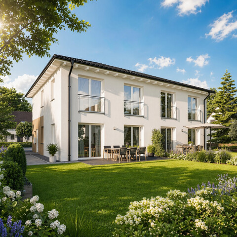 Neue Doppelhaus-Hälfte in Ziegelbauweise inkl. Grundstück - Noch 1 Haus frei!