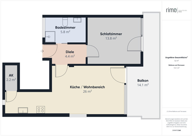 Attraktive 2-Zimmer-Wohnung im Herzen von Götzis