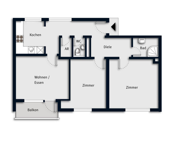 Modernisierte 3-Zimmerwohnung mit Blick ins Grüne