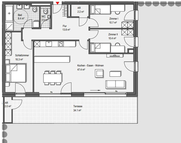 Zentrale-großzügige 4 Zimmer Eckgartenwohnung in Vandans