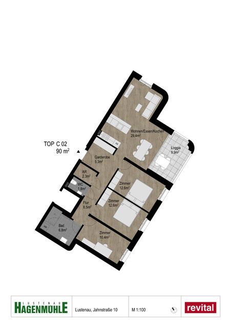 Tolle 4-Zimmerwohnung im Zentrum von Lustenau