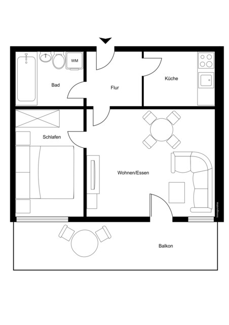 Charmante 2-Zimmer-Wohnung mit Balkon in Schlins