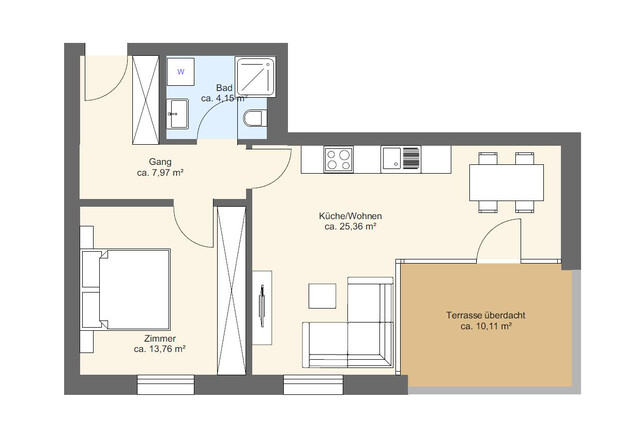 Schöne 2 Zimmer Neubauwohnung