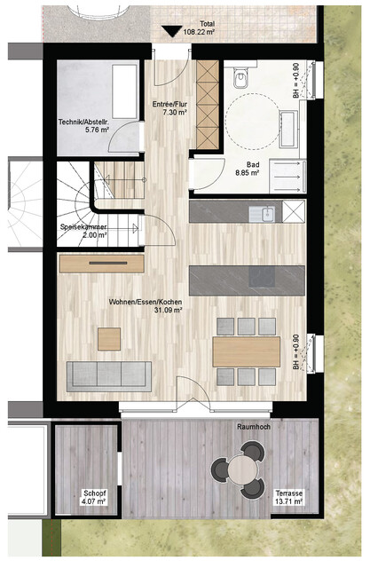 Modern wohnen in Wolfurt: Hochwertige Wohnanlage mit klarer Reihenhausarchitektur in attraktiver Lage / Haus A
