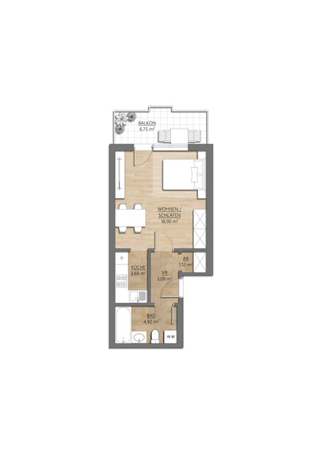 Schönes 1-Zimmer-Apartment im Zentrum von Dornbirn