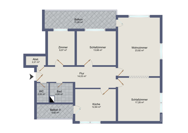 Zu vermieten: großzügige 4-Zimmer-Wohnung (ca. 97 m²) inkl. TG-Platz und fabelhaften Aussichten!