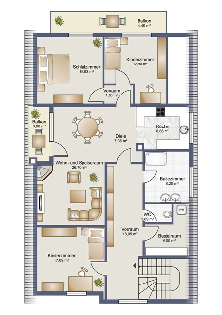 Großzügige 4-Zimmer-Wohnung mit Garten und Hauscharakter