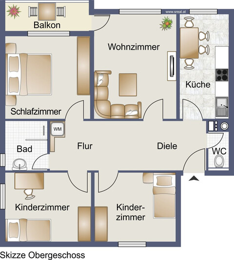 Modernisierte 4-Zimmerwohnung mit Balkon und Garagenbox