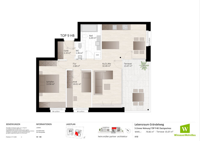 Tolle 3 Zimmer Dachgeschosswohnung zum Wohlfühlen! (HB Top 09)