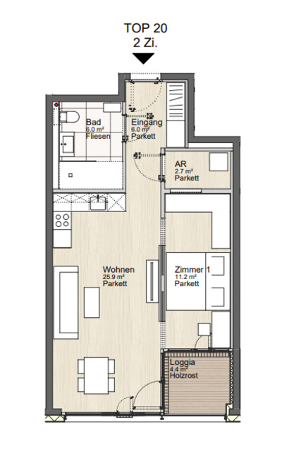 Ideal für Pensionistinnen/Pensionisten – komfortable 2-Zimmerwohnung im Dornbirner Zentrum
