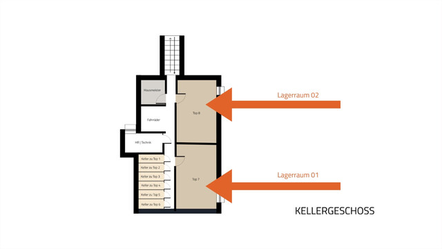 Dornbirn: 40 m² Lagerräume in ruhiger Wohnanlage