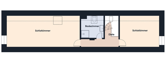 Zweistöckige Dachgeschosswohnung mit 5 Zimmern
