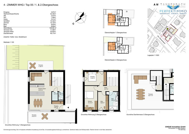 Wohnen wie im eigenen Haus: lichtdurchfluteter, geräumiger Wohntraum mit Dachterrasse