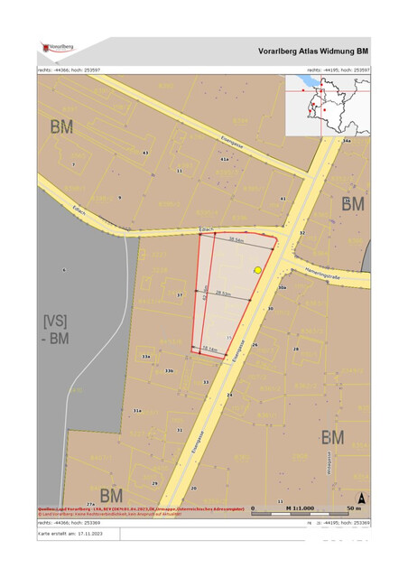 Großes Grundstück in zentraler Lage von Dornbirn