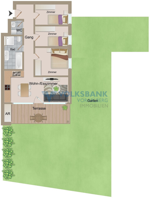Familienfreundliche Wohnung mit 176 m² Privatgarten!