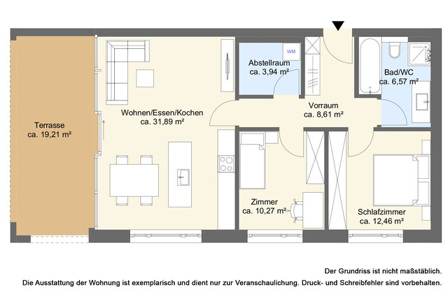 Moderne 3 Zimmer Gartenwohnung
