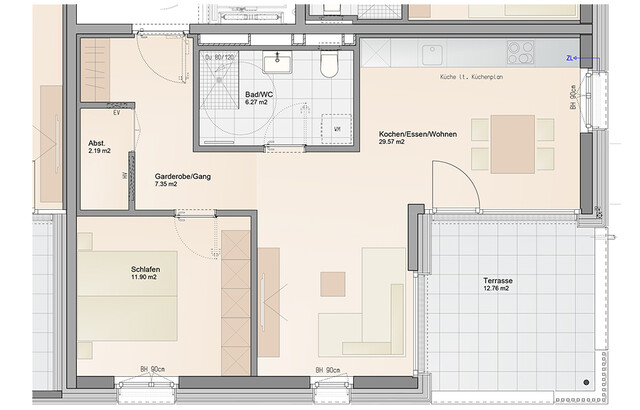Behaglich, sonnig, perfekt gelegen – 2-Zimmer Wohnung mit Balkon (Top B07)