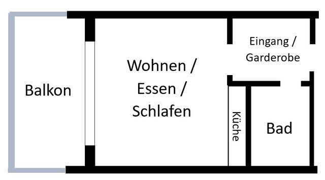 Gemütliche 1-Zimmer-Wohnung mit Balkon