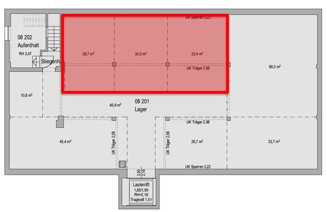 Wolfurt - Lagerfläche im 2. OG mit ca. 93 m² 