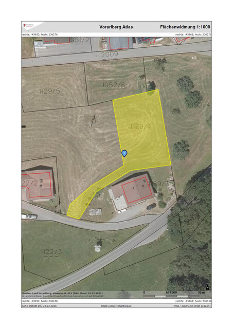 Attraktives Baugrundstück in Laterns – 850 m² mit herrlichem Bergblick