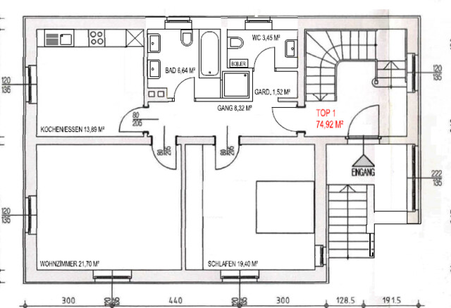 "ohne Provision" helle 2,5 Zimmer Wohnung in zentraler Lage
