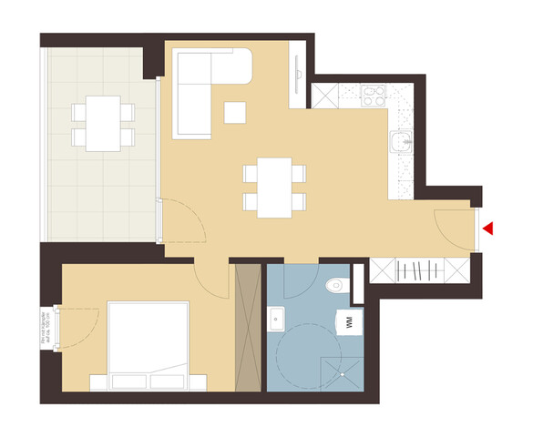 2-Zimmerwohnung mit Dachterrasse | A08