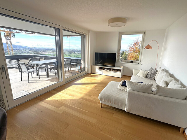 Exklusive 4-Zimmer-Wohnung mit traumhaftem Blick auf das Rheintal bis zum Bodensee