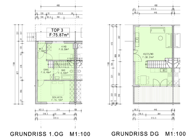 Schöne sonnige 2-geschoßige 3-Zimmer Wohnung in Wolfurt zu vermieten