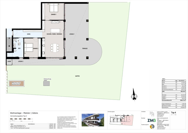 Exklusive 3-Zimmer-Terrassenwohnung mit großem Garten - Top 4