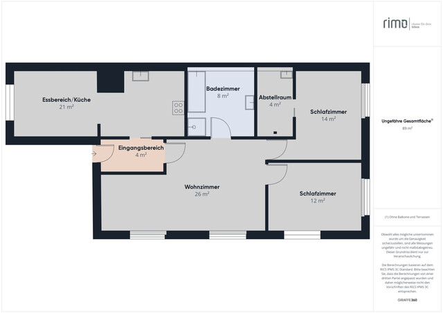 Mietwohnung in ruhiger Lage - rd. 89 m²