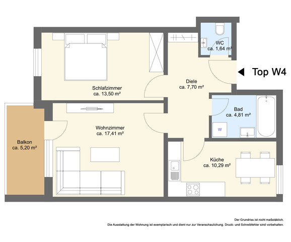 Grenznahe 2 Zimmerwohnung in Gaißau
