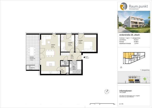 Wohnanlage in Altach | 3-Zimmerwohnung mit Terrasse