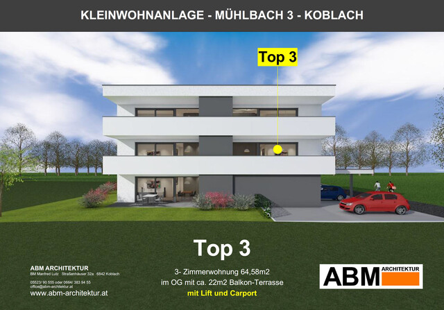 3-Zimmerwohnung mit Lift und Carport (Top 3)