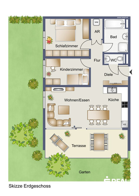 Wunderbare 3-Zimmer-Gartenwohnung in super Lage