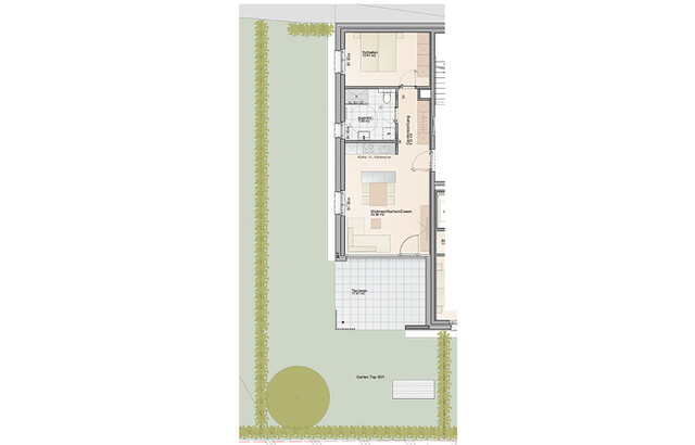 Klein, fein, grün und sonnig: 2-Zimmer Neubauwohnung mit charmantem Garten (Top B01)