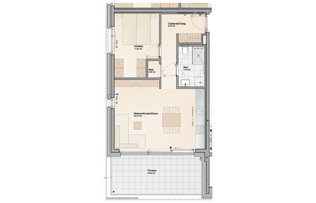 Ideale Anlegerwohnung am Bodensee: 2-Zimmer Terrassenwohnung mit Wohnbauförderung (Top A03)